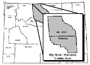 WY MAP WITH Big Horn - Washakie County AREA